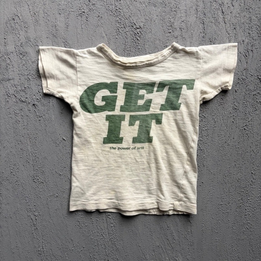 Go To Hollywood T Shirt Small 110CM White Japan Baby Tee Denim Dungaree